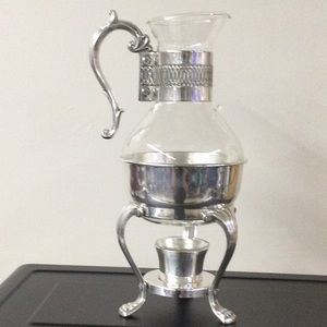 Vintage F. B. Rogers Silver Company Glass Coffee/Tea Carafe& Warmer